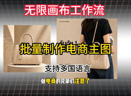 无限画布工作流搭建教程,一键电商主图批量制作,批量下载,支持多国语言