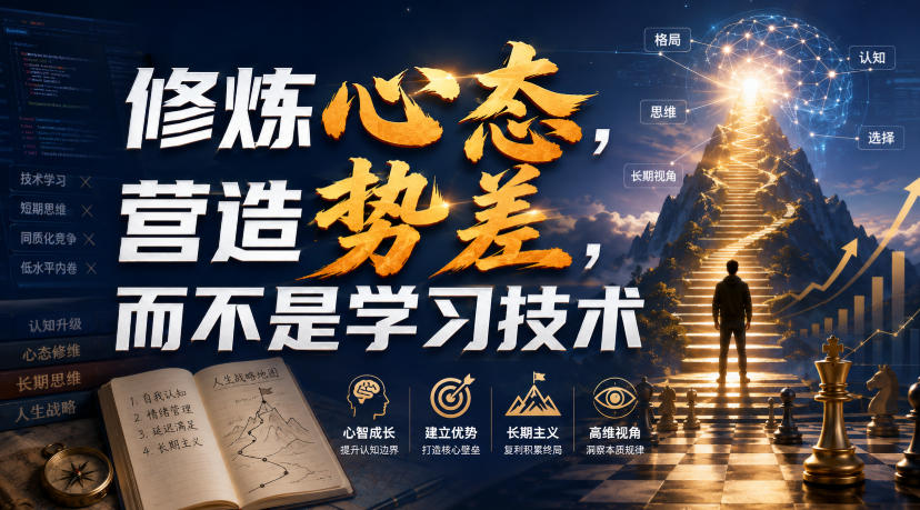 付费文章:修炼心态,营造势差,而不是学习技术