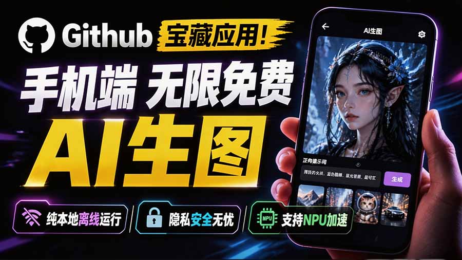 (19681期)Github宝藏应用!手机端无限免费AI 生图,纯本地离线运行,支持NPU加速 斩获3.1k stars,local-dream