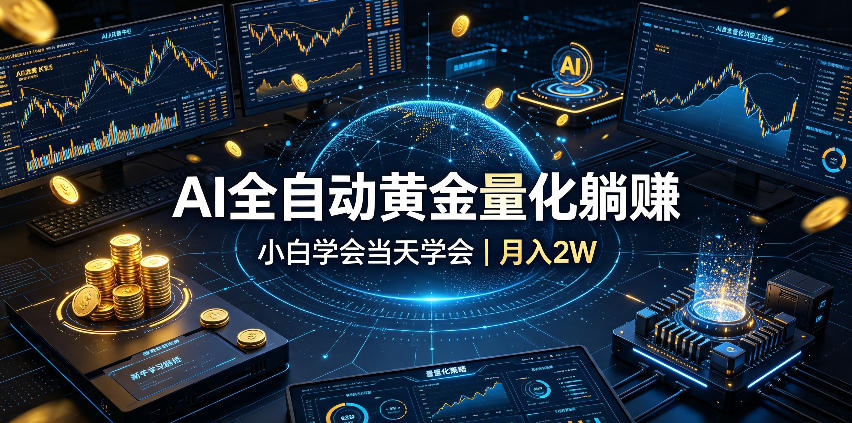 AI全自动黄金量化躺赚:小白学会当天学会,月入2W!