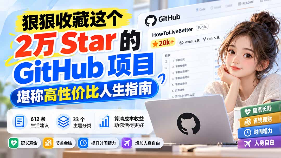 (20726期)狠狠收藏这个 2 万 Star 的 GitHub 项目,堪称高性价比人生指南。