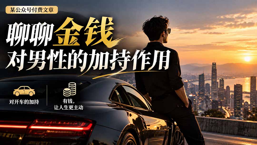 (20627期)【无水印】某公众号付费文章:聊聊金钱对男性的加持作用