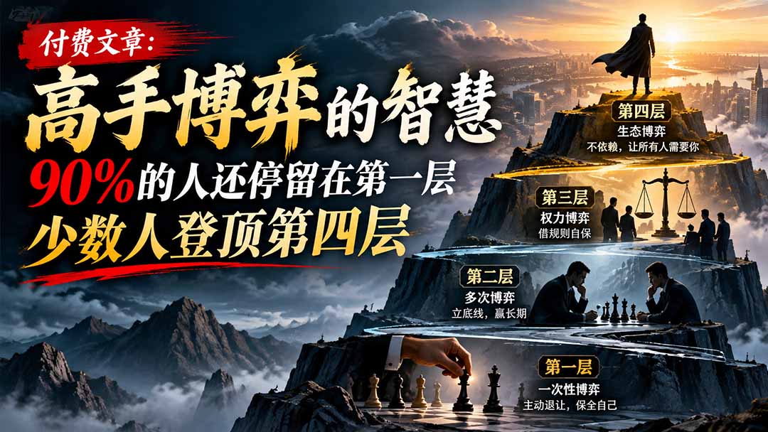 (20628期)【无水印】付费文章:高手博弈的智慧,90%的人还停留在第一层,少数人登顶第四层