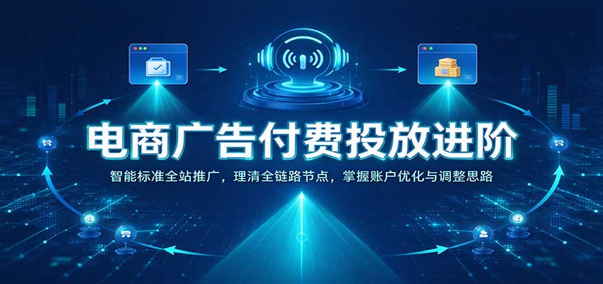 电商广告付费投放进阶:智能标准全站推广,理清全链路节点,掌握账户优化与调整思路