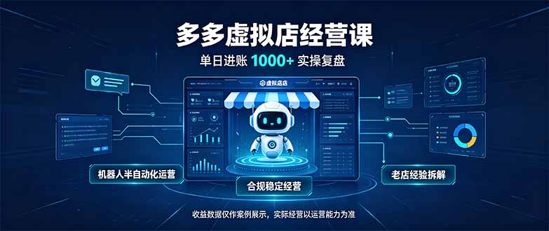 （20616期）单日进账1000+的多多虚拟店，合规稳定的老牌项目，机器人半自动化运营