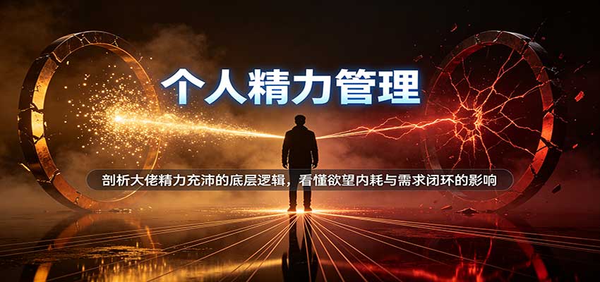 个人精力管理:剖析大佬精力充沛的底层逻辑,看懂欲望内耗与需求闭环的影响